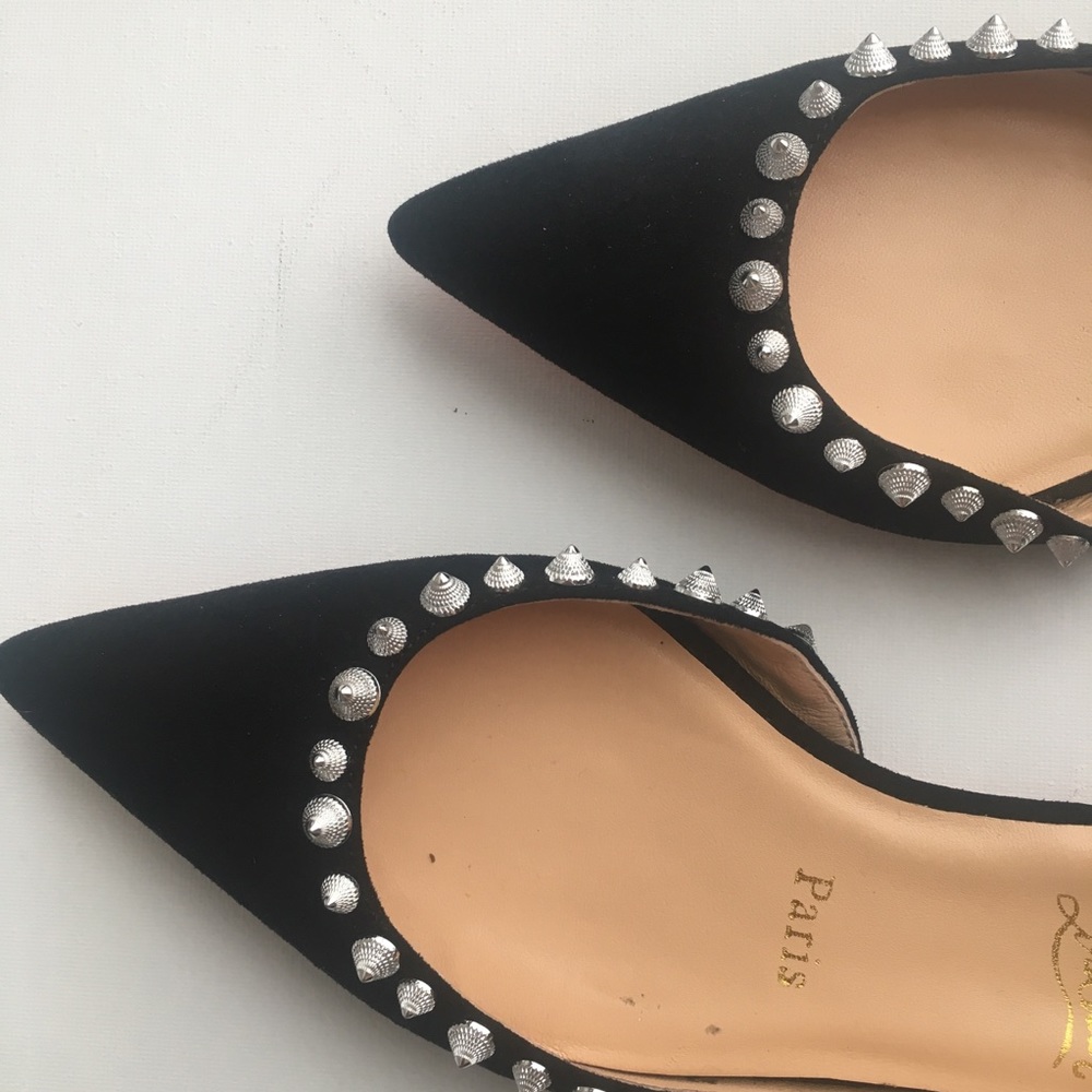 ❤️ CHRISTIAN LOUBOUITIN STUDDED SUEDE HEELS ❤️